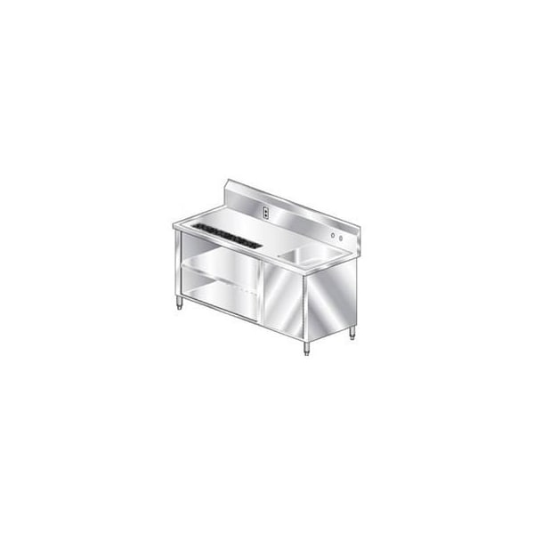 Aero Aero Manufacturing Company 304 Series Stainless Steel Workbench W/ Right Sink, 84"W x 30"D BVT-84 - main